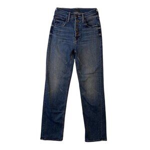 MOTHER Jeans Womens Sz 27‎ Pixie Tomcat Ankle High-Rise Button Fly Denim